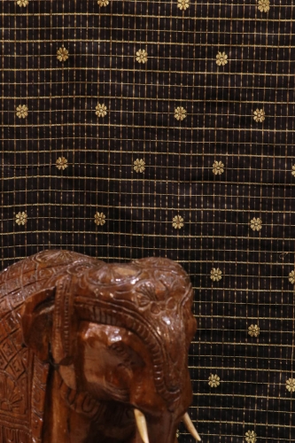 Exclusive & Traditional Pure Silk Fabric With Traditional Checks & Zari Buttas.